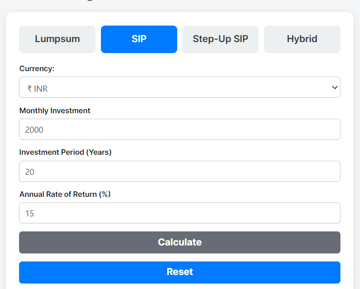SIP calculator